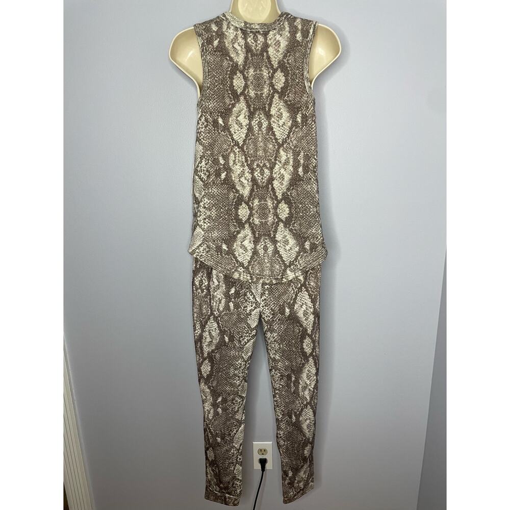 P. J Salvage Snake animal Print Lounge Pijama Set Pants Relax Lightweight Sz S - Picture 2 of 8